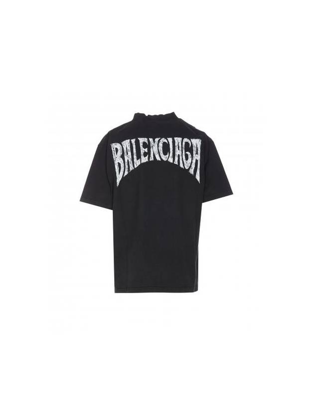 Hand-Drawn Medium Fit Short Sleeve T-Shirt Black - BALENCIAGA - BALAAN 1