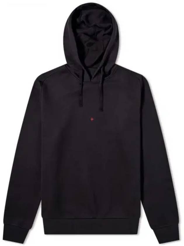 Men's Marina Logo Cotton Hoodie Black - STONE ISLAND - BALAAN 2