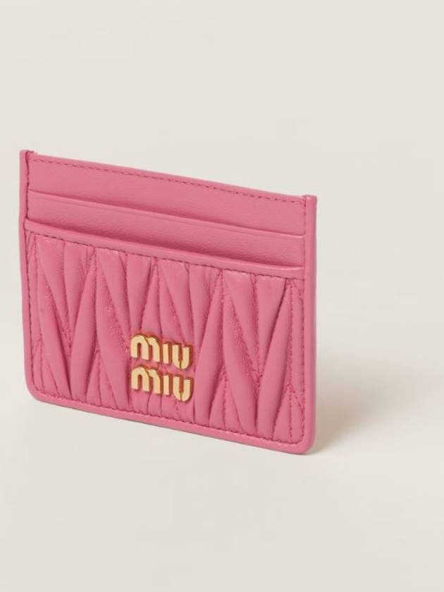 Matelasse Nappa Leather Card Wallet Begonia Pink - MIU MIU - BALAAN 3