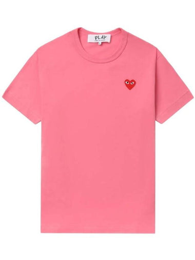 Logo Wappen Cotton Short Sleeve T-Shirt Pink - COMME DES GARCONS PLAY - BALAAN 1