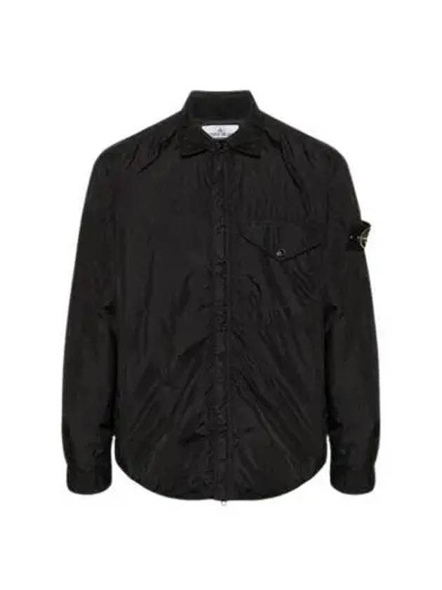 Logo Patch Zip Up Jacket Black - STONE ISLAND - BALAAN 2