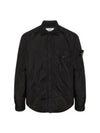 Logo Patch Zip Up Jacket Black - STONE ISLAND - BALAAN 3