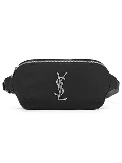 Cassandre Classic Canvas Leather Belt Bag Black - SAINT LAURENT - BALAAN 2