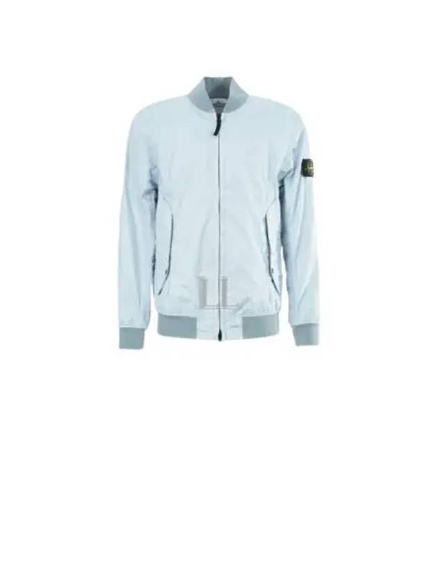 Men's Wappen Patch Zip-Up Bomber Jacket Sky Blue - STONE ISLAND - BALAAN 2