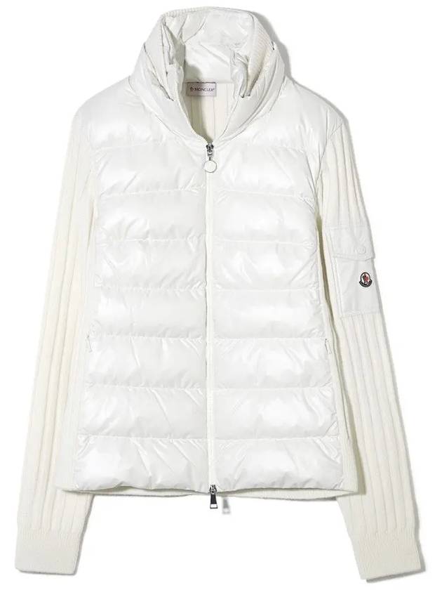 Logo patch wool mix women s padded cardigan 9B00024 M1131 030 - MONCLER - BALAAN 1