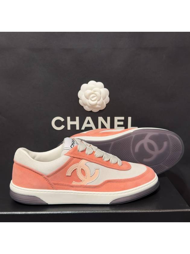 women cc logo jenny sneakers tennis pink suede - CHANEL - BALAAN 4