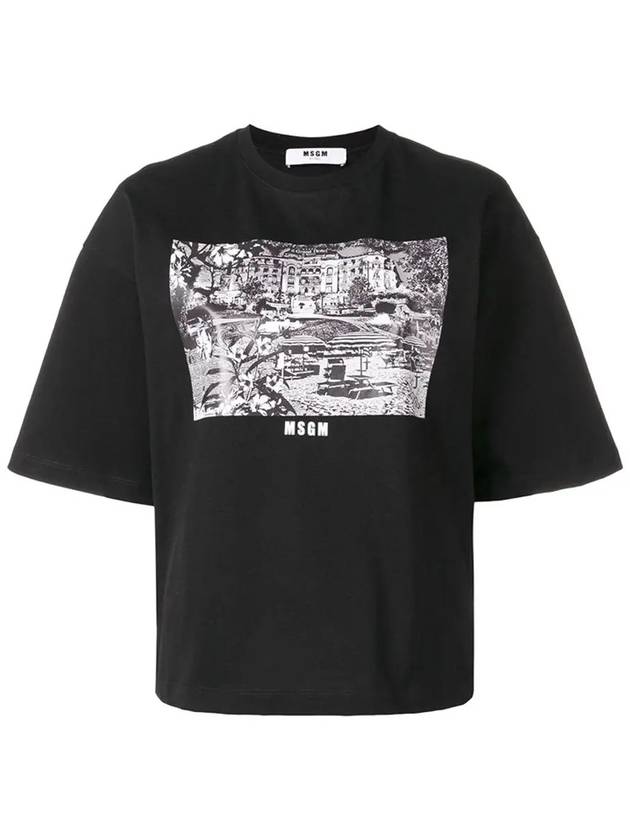 Rimini Print Short Sleeve T-Shirt Black - MSGM - BALAAN 3