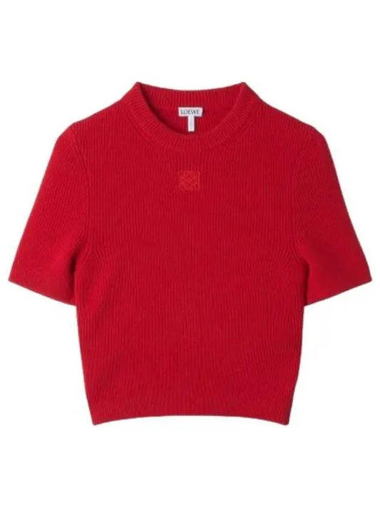 Cropped short sleeve knit red - LOEWE - BALAAN 1