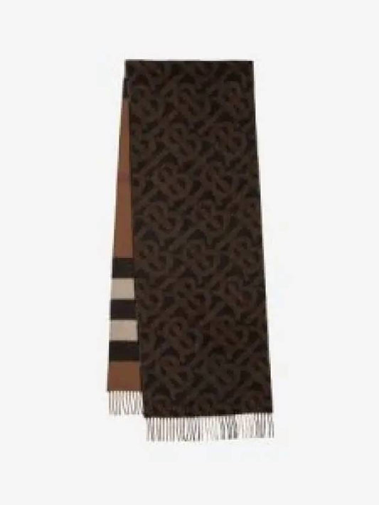 TB Monogram Fringe Cashmere Muffler Brown - BURBERRY - BALAAN 2