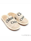 Woody Logo Canvas Slippers Beige - CHLOE - BALAAN.