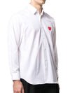 Men's Red Heart Long Sleeve Shirt White - COMME DES GARCONS - BALAAN 5