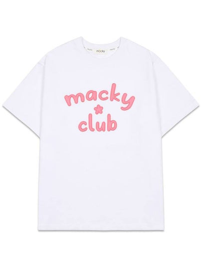 Logo Women Soft Short Sleeve T Shirt White Pink MCSS24HT1 3PK - MACKY - BALAAN 2