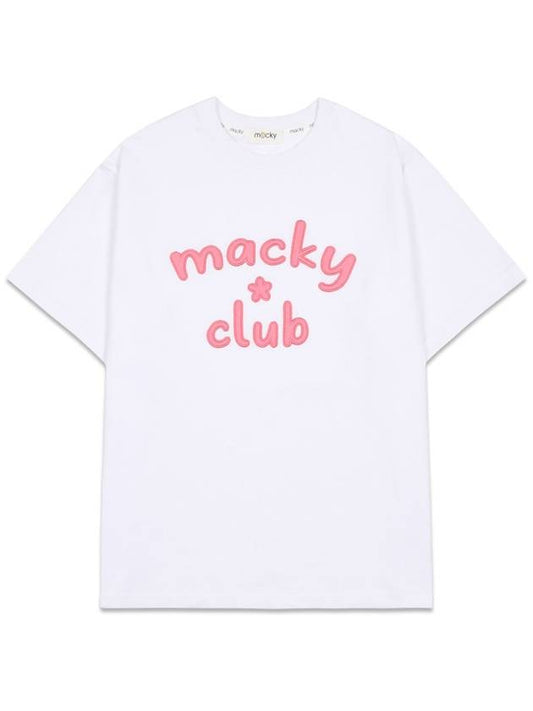 Logo Women Soft Short Sleeve T Shirt White Pink MCSS24HT1 3PK - MACKY - BALAAN 2