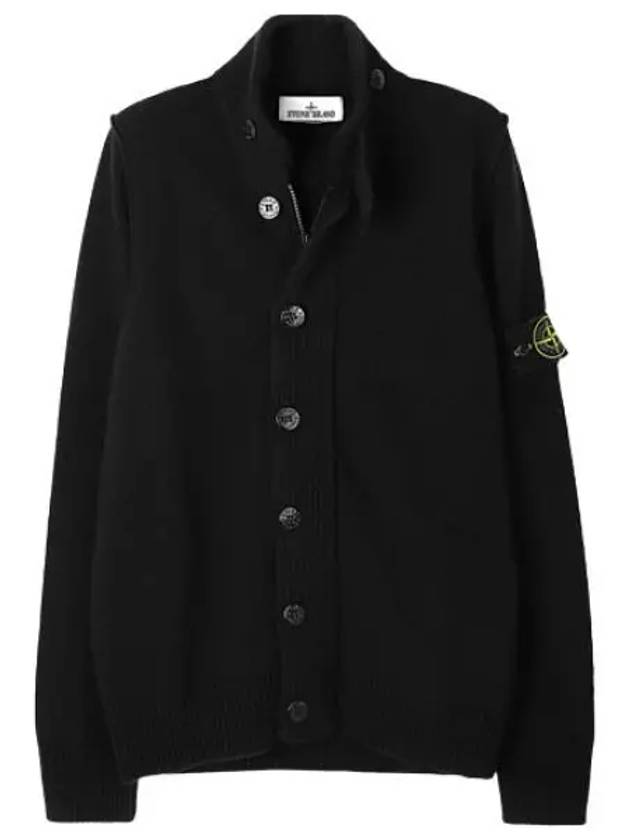 Lambswool zip up button knit cardigan regular fit men - STONE ISLAND - BALAAN 1