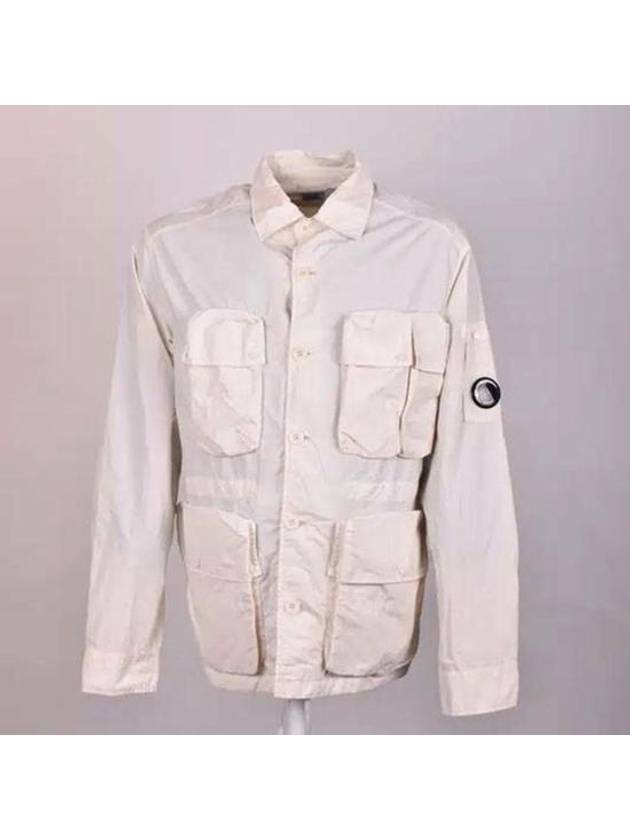 Flat Nylon Utility Over Long Sleeve Shirt Beige - CP COMPANY - BALAAN 3