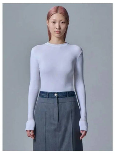 Cuff Patch Ribbed Pullover Knit White Domestic Product GM0024061315564 - JUUN.J - BALAAN 1