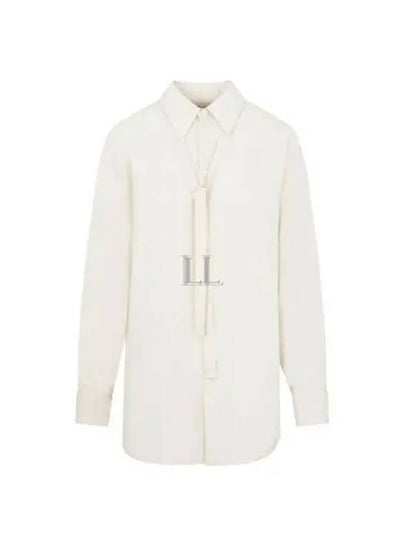 Tie Detail Satin Shirt White - LEMAIRE - BALAAN 2