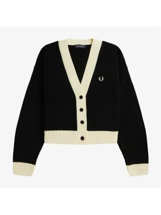 Fred Perry Womens Button Through Cardigan 102 AFPF233K123 - FRED PERRY - BALAAN 1