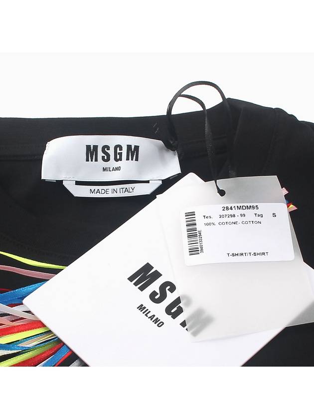 Box Logo Print Short Sleeve T-Shirt Black - MSGM - BALAAN 7