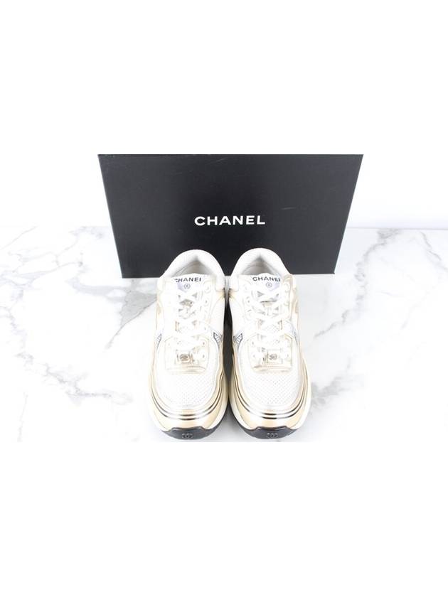 CC logo laminated sneakers gold 36 5 235 - CHANEL - BALAAN 2