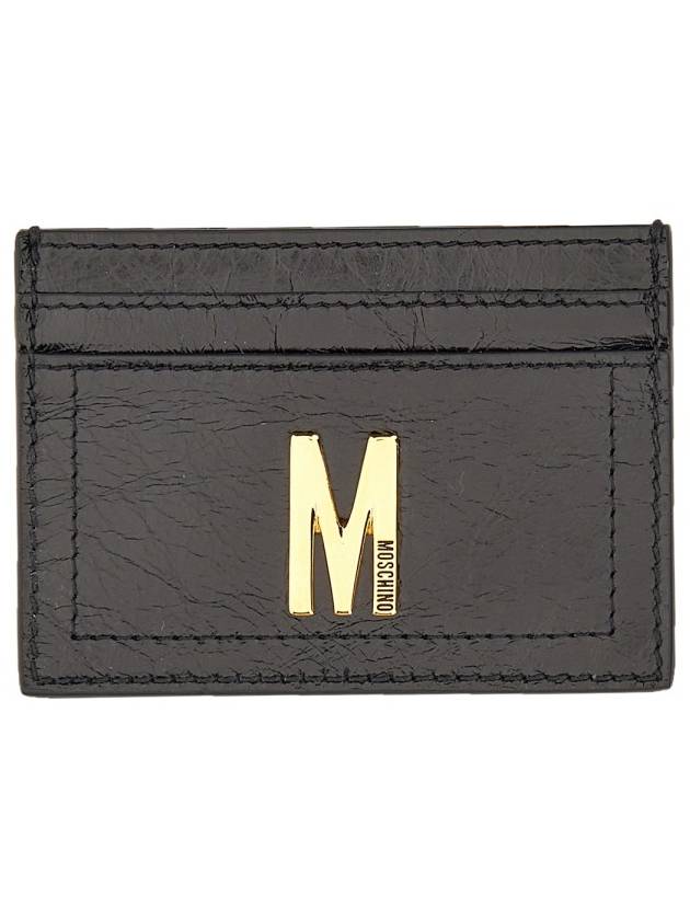 gold logo card wallet black - MOSCHINO - BALAAN 2