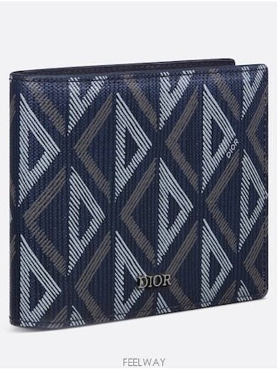 Compact Wallet Navy Blue CD Diamond Canvas - DIOR - BALAAN 2