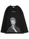 Men's David Bowie Silent Black Long Sleeve T-shirt NUS19233 009 - IH NOM UH NIT - BALAAN 3