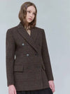 Wool 100 Check Double Jacket Brown 0131 - VOYONN - BALAAN 1