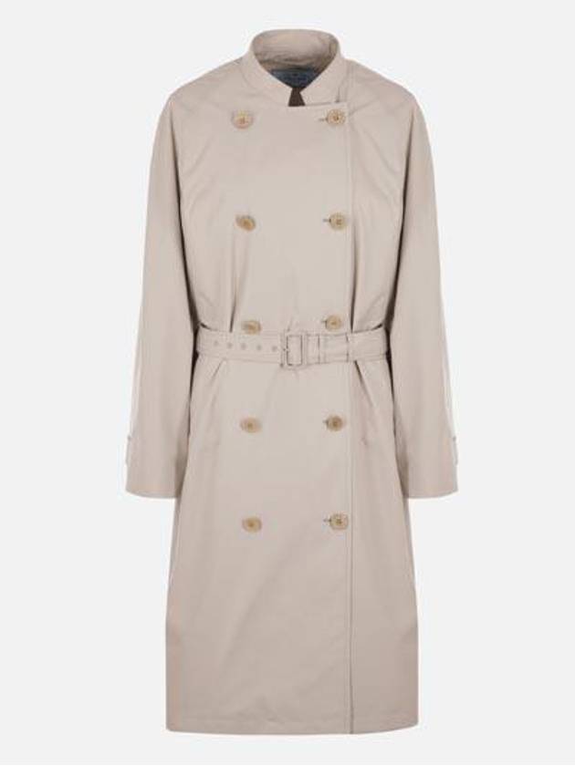 P600QH Logo Canvas Double Trench Coat - PRADA - BALAAN 2