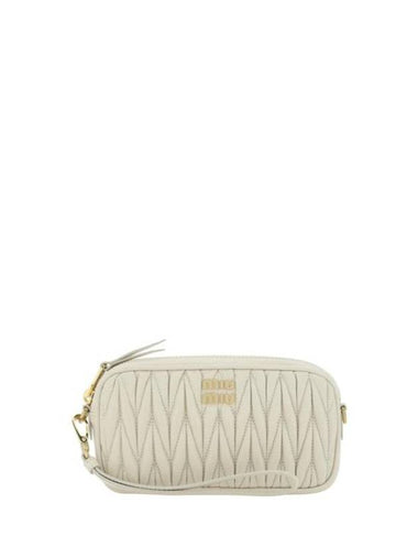 Matelasse Nappa Leather Pouch Bag White - MIU MIU - BALAAN 1