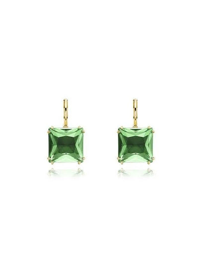 Millenia Crystal Drop Earrings Gold Green - SWAROVSKI - BALAAN 2