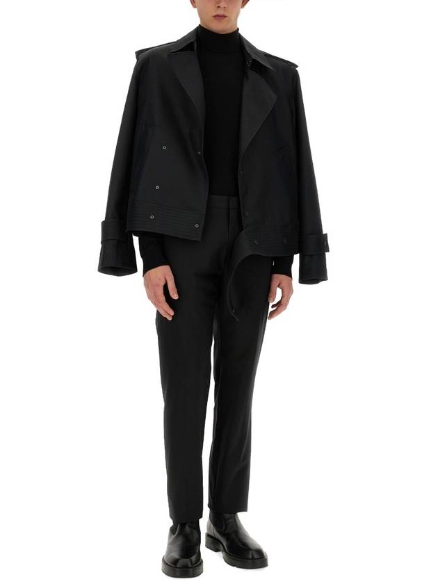 Silk Blend Trench Jacket Black - BURBERRY - BALAAN 3