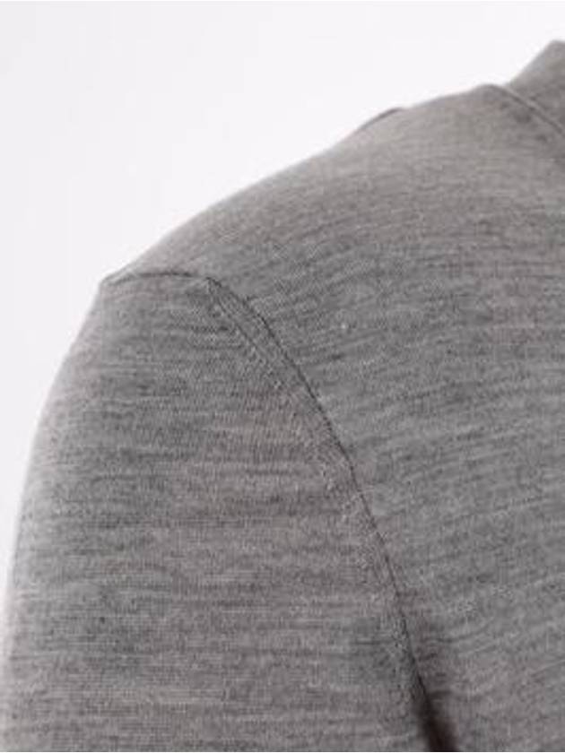 Men's Jersey Stitch V-Neck Cardigan Light Grey - THOM BROWNE - BALAAN 4