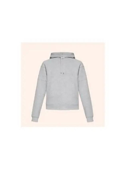 Logo Kangaroo Pocket Fleece Hoodie Grey - SAINT LAURENT - BALAAN 2