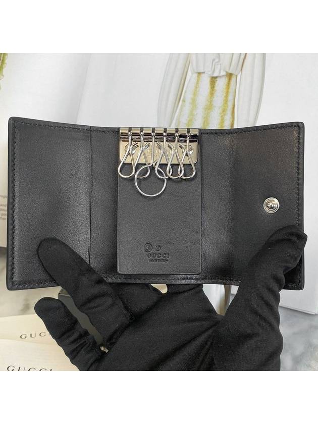 Microssima GG Bifold Silver Key Holder Black - GUCCI - BALAAN 8