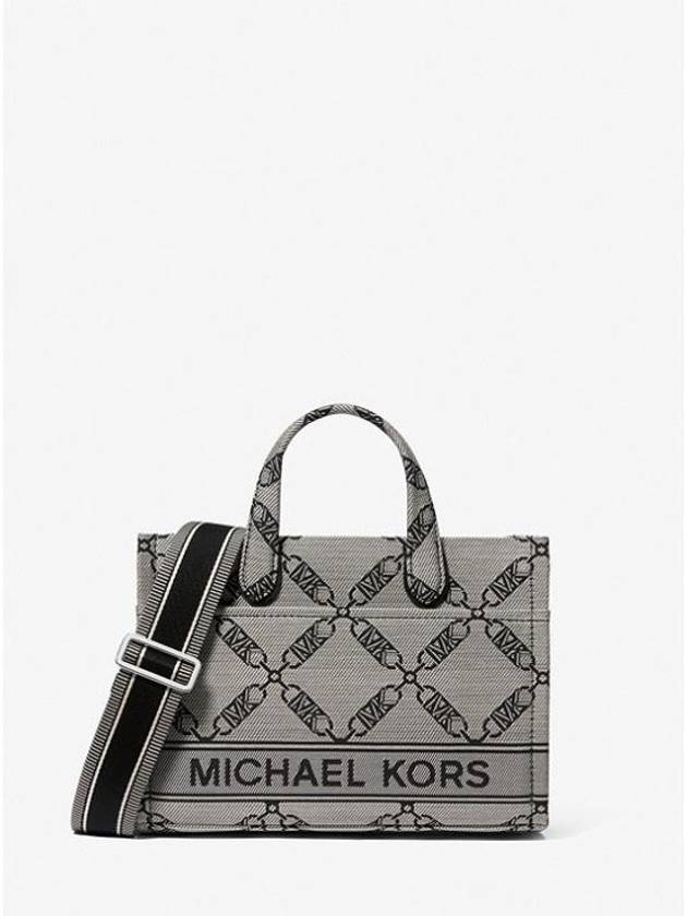 Gigi Small Empire Logo Jacquard Messenger Tote Bag Grey - MICHAEL KORS - BALAAN 1