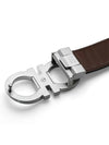 Double Gancini Reversible Leather Belt Black Auburn - SALVATORE FERRAGAMO - BALAAN 7