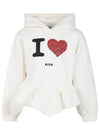 Kids I Love Logo Ruffle Hoodie - MSGM - BALAAN 1