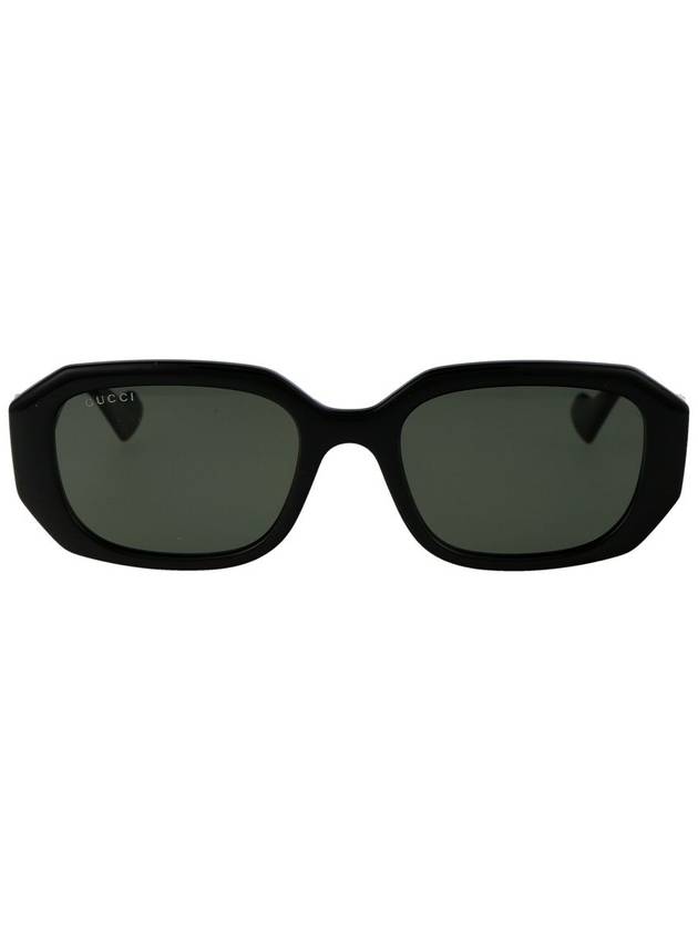 Eyewear Double G Geometric Frame Sunglasses Black - GUCCI - BALAAN 2