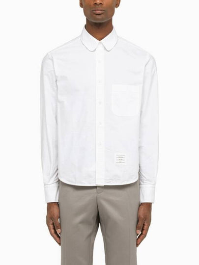 Men's Oxford Round Collar Narrow Fit Long Sleeve Shirt White - THOM BROWNE - BALAAN 2