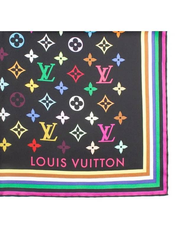 Monogram Multicolor Square 90 Silk Scarf Black - LOUIS VUITTON - BALAAN 3