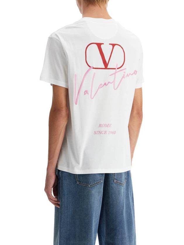 "t-shirt with embroidery and print design - VALENTINO - BALAAN 3