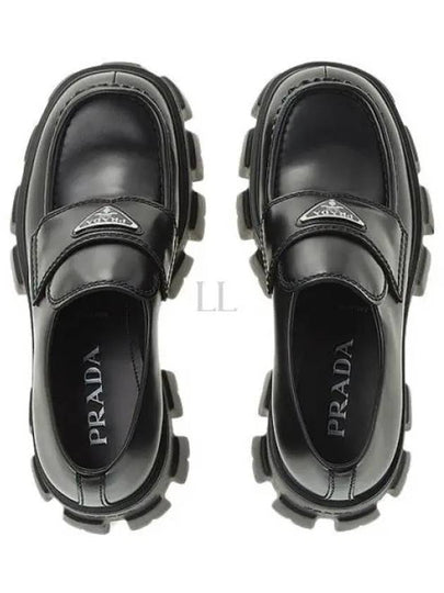 Monolith Brushed Leather Loafers Black - PRADA - BALAAN 2