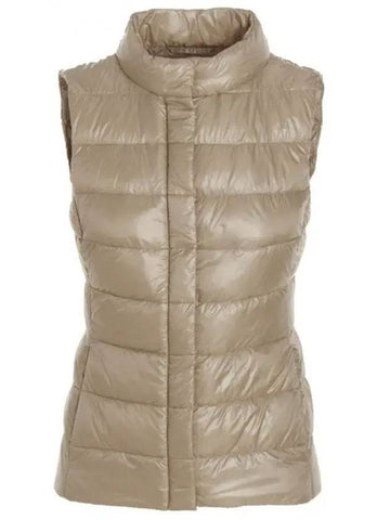 Giulia Slim Fit Down Padded Vest Beige - HERNO - BALAAN 1