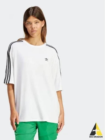 3 stripes oversized tee white - ADIDAS - BALAAN 1