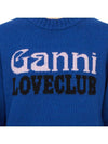 Logo Intarsia Crew Neck Knit Top Blue - GANNI - BALAAN 9