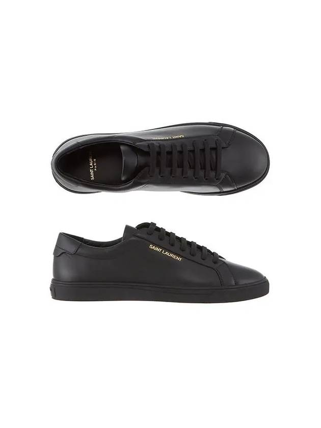 Andy Embossed Logo Leather Low Top Sneakers Black - SAINT LAURENT - BALAAN 2