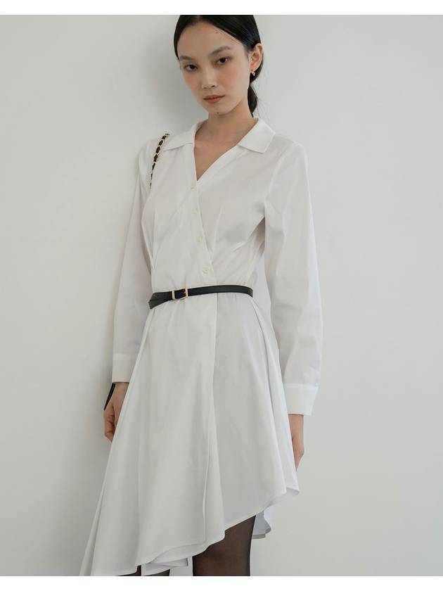 DRAPING SHIRT DRESS WHITE - DEFEMME - BALAAN 1