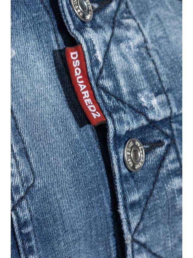 Dsquared2 Denim Jacket With Vintage Effect, Women's, Blue - DSQUARED2 - BALAAN 5