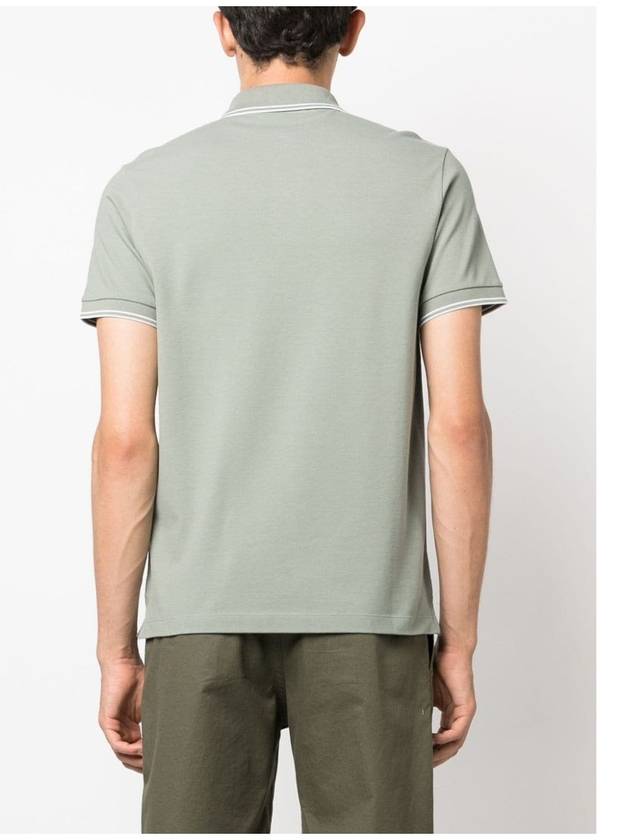 Logo Patch Short Sleeve Polo Shirt Sage Green - STONE ISLAND - BALAAN 4